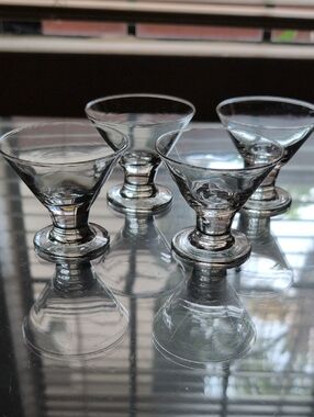 Vintage Libbey Mini Martini/Clear Glass Dessert Coupes - Set of 4